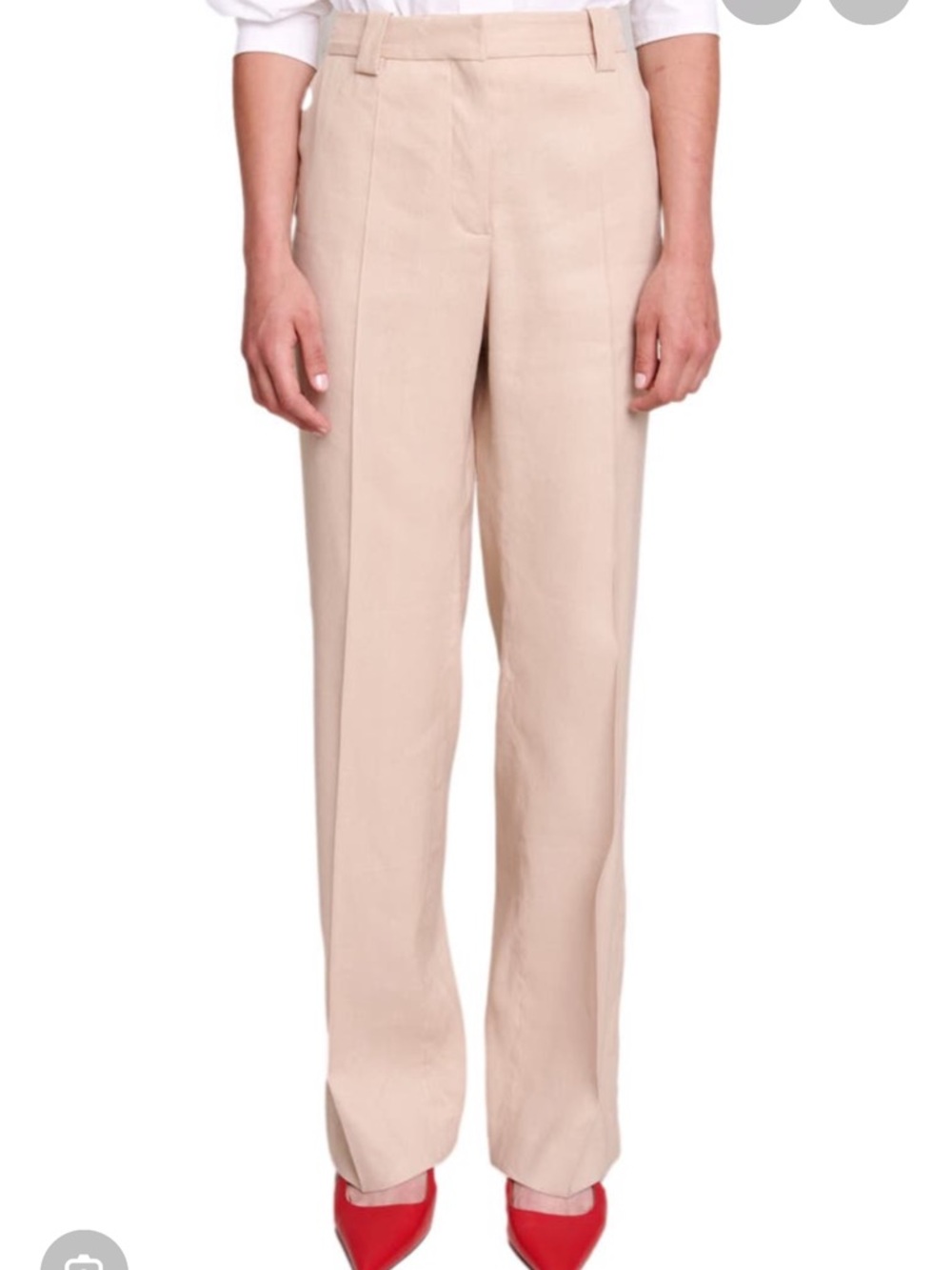 Maje High-Rise straight Leg linen Trousers size 34 - Picture 7 of 8